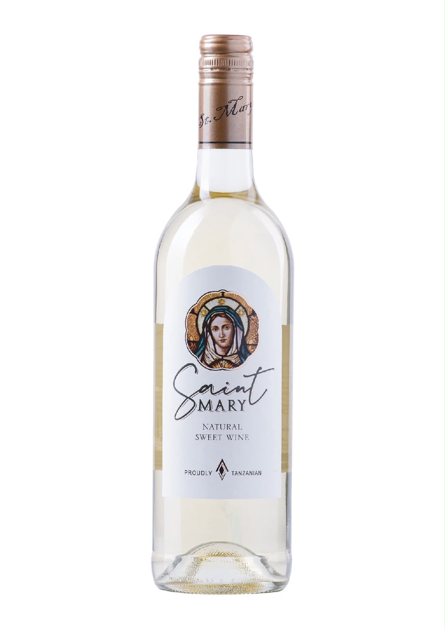 Bottle of Saint Mary natural sweet white wine